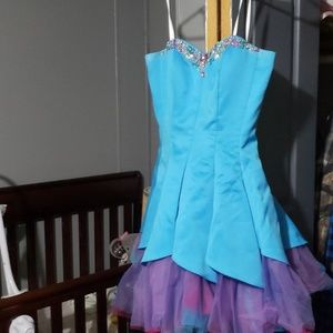 Light blue and purple dress